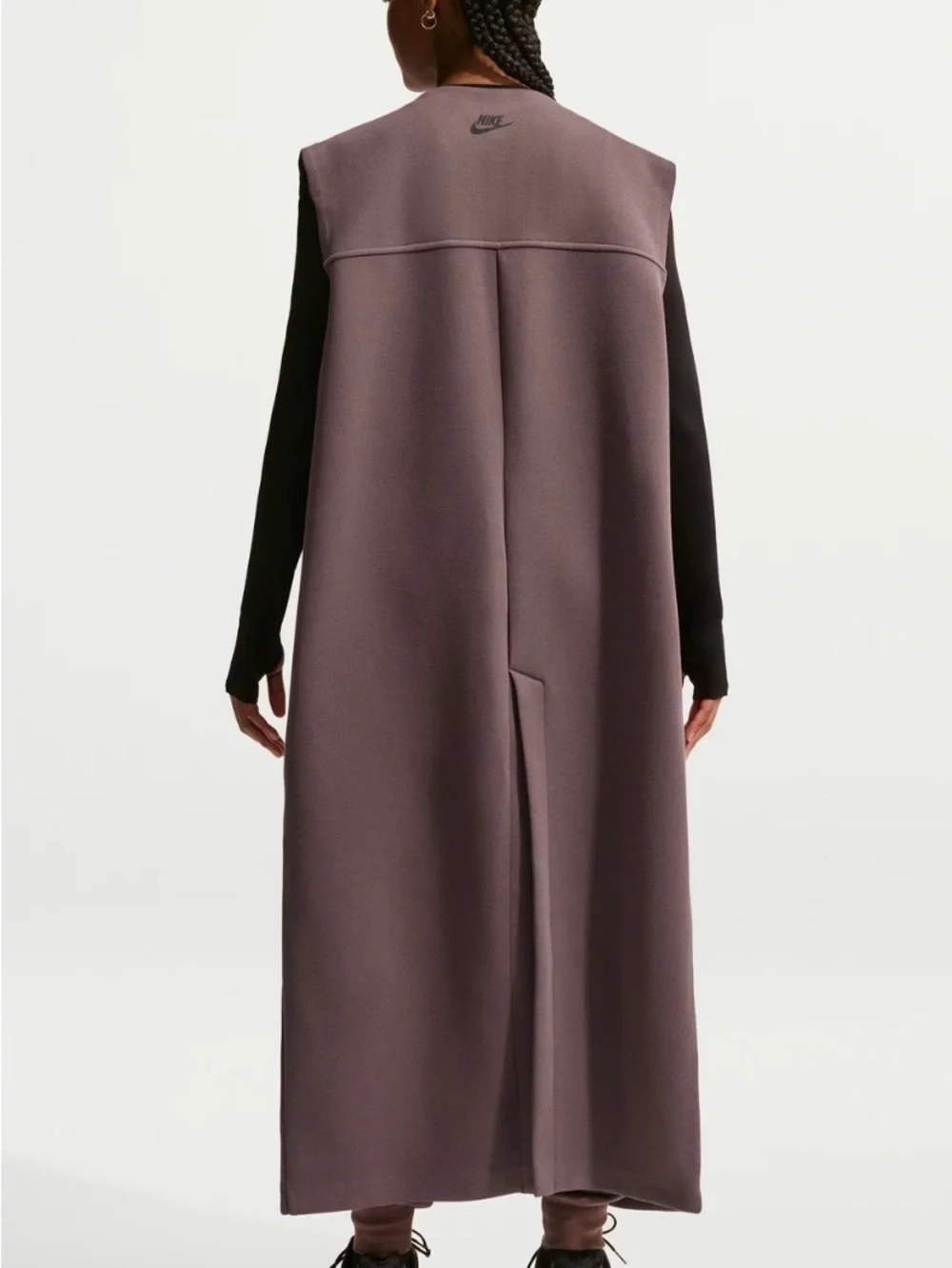 Nike Long Sleeveless Duster Vest in Mauve